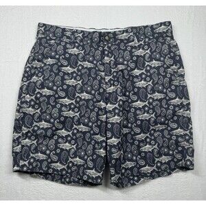 True Flies Men’s Shorts 34 Flat Front Fish Paisley Pattern